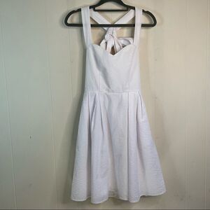 Lauren James White Seersucker The Livingston Dress Size XS